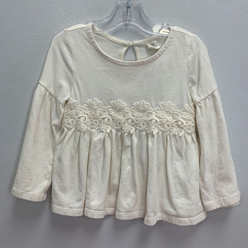 4T: Embroidered Bell Sleeve Top
