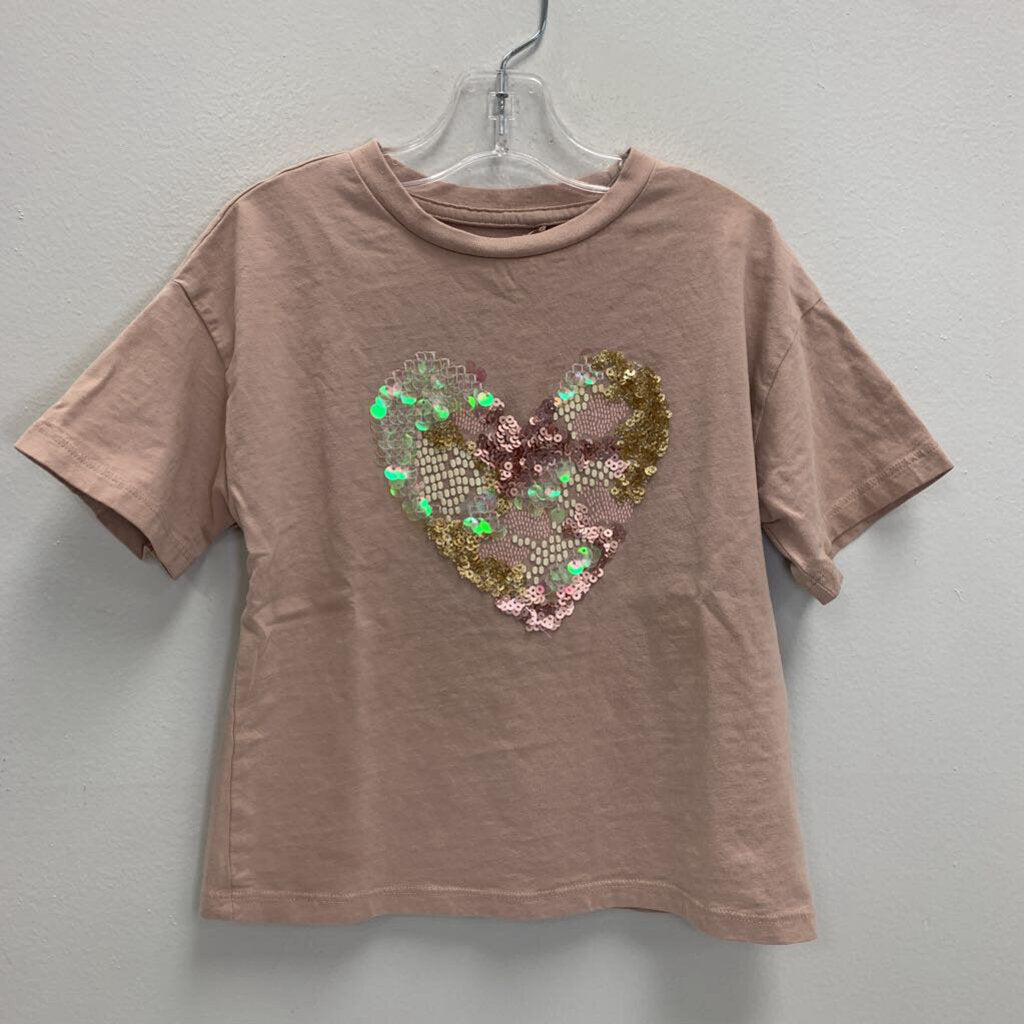 6Y: Sequin Heart T-Shirt