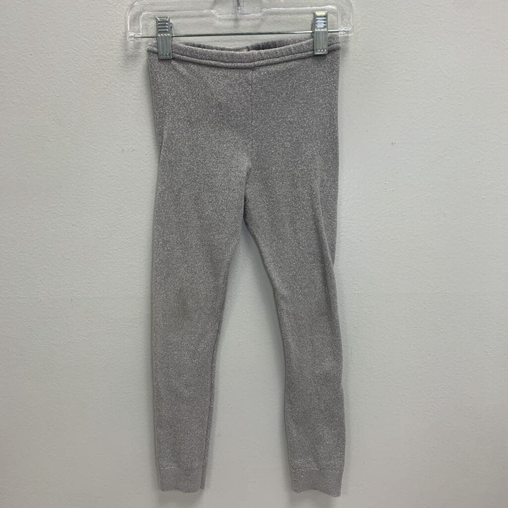 4-5: Silver Shimmer Knit Leggings