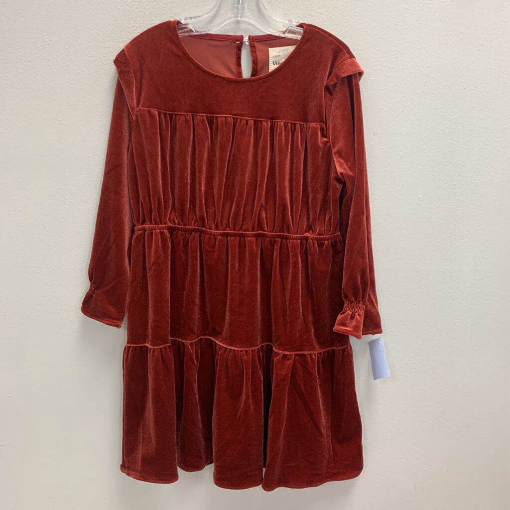 6Y: Tiered Velvet Swing Dress