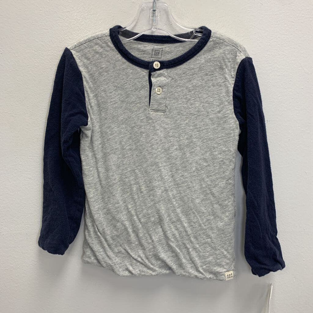 5T: Double Knit Raglan Sleeve Henley Shirt