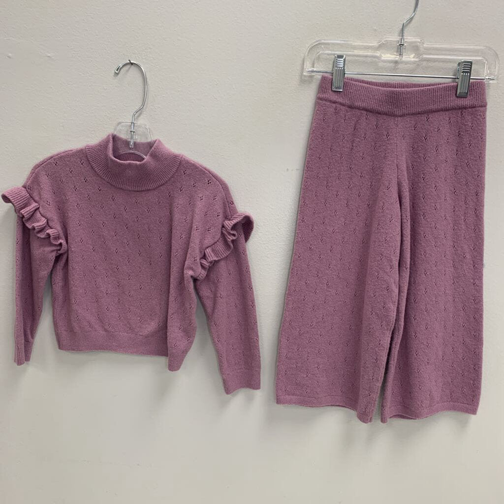 3Y: Pointelle Knit Pullover + Flare Pants