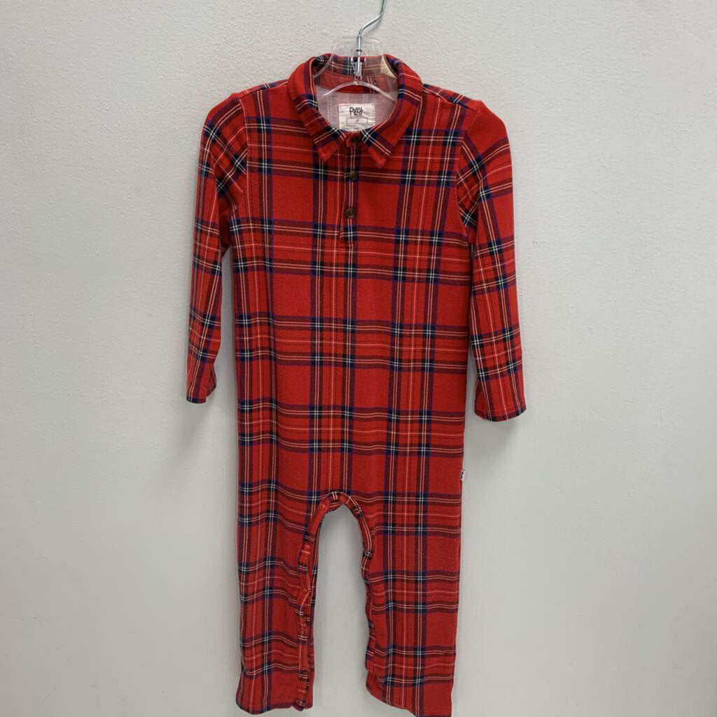 2T: Play Plaid Collared Romper