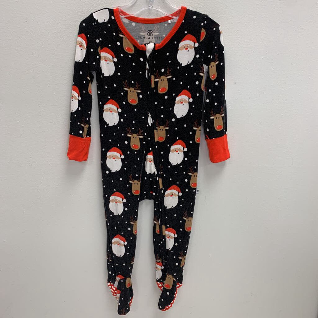 2T: Footed Sleeper - Santa Claus & Reindeer