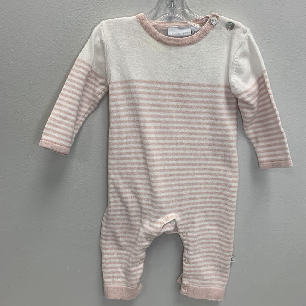 6M: Cotton Striped Knit Jumpsuit