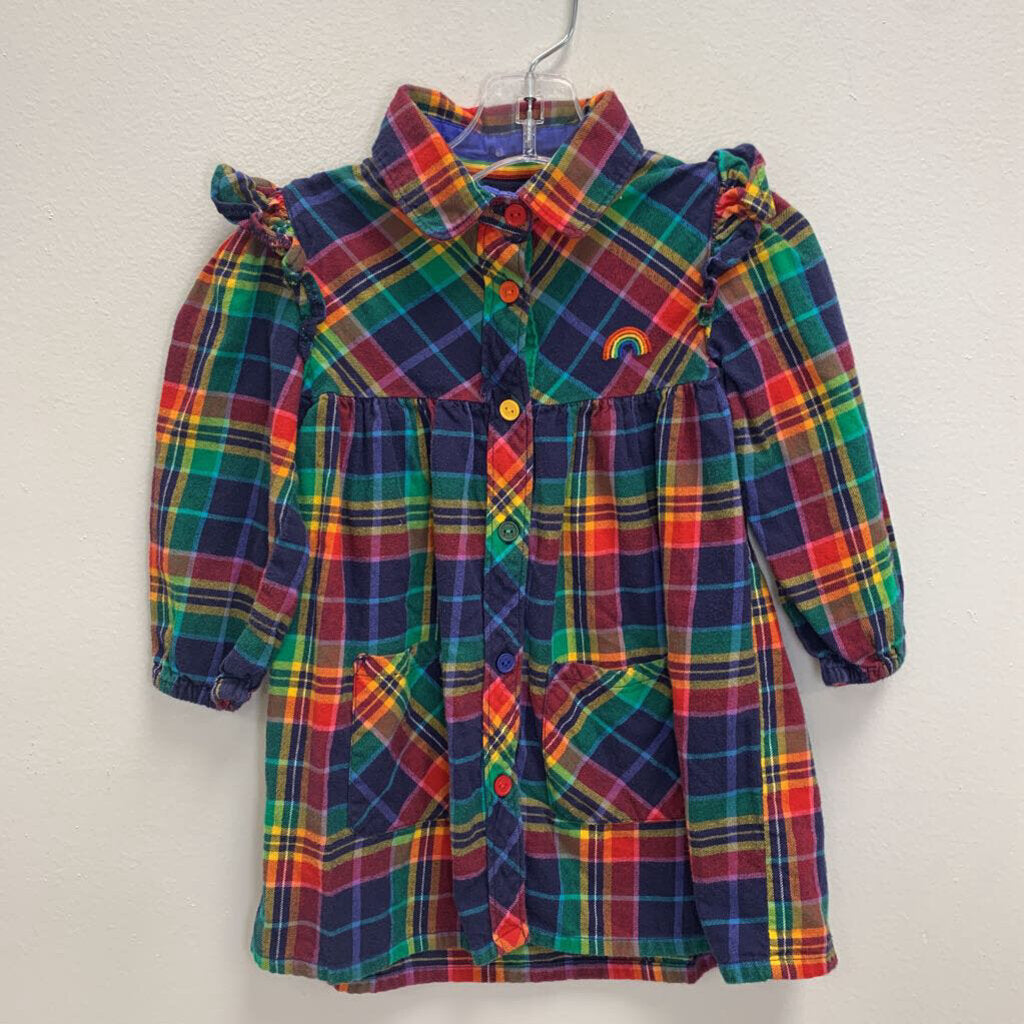 12-18M: Multi Rainbow Check Shirt Dress