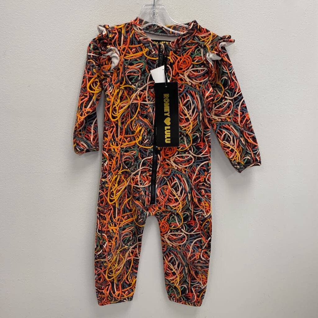 2T: Rubber Bands Ruffled Romper NWT