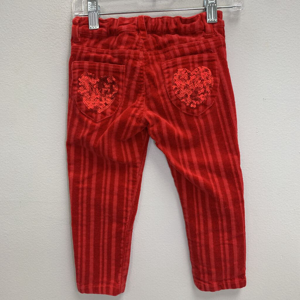2: Corduroy Pants w/ Heart Sequin Pockets