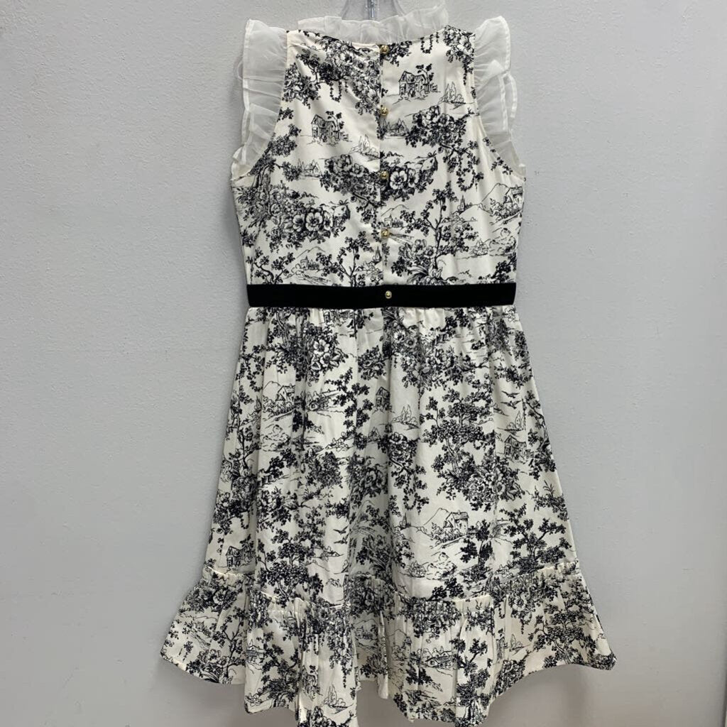 8: Village Floral Ruffle Trim Toile Dress