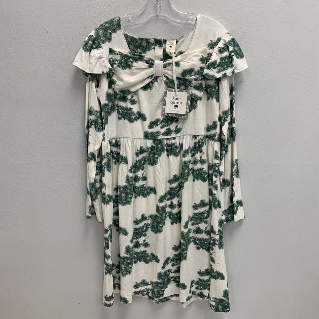 8Y: Bamboo Bow Dress - Pine NWT