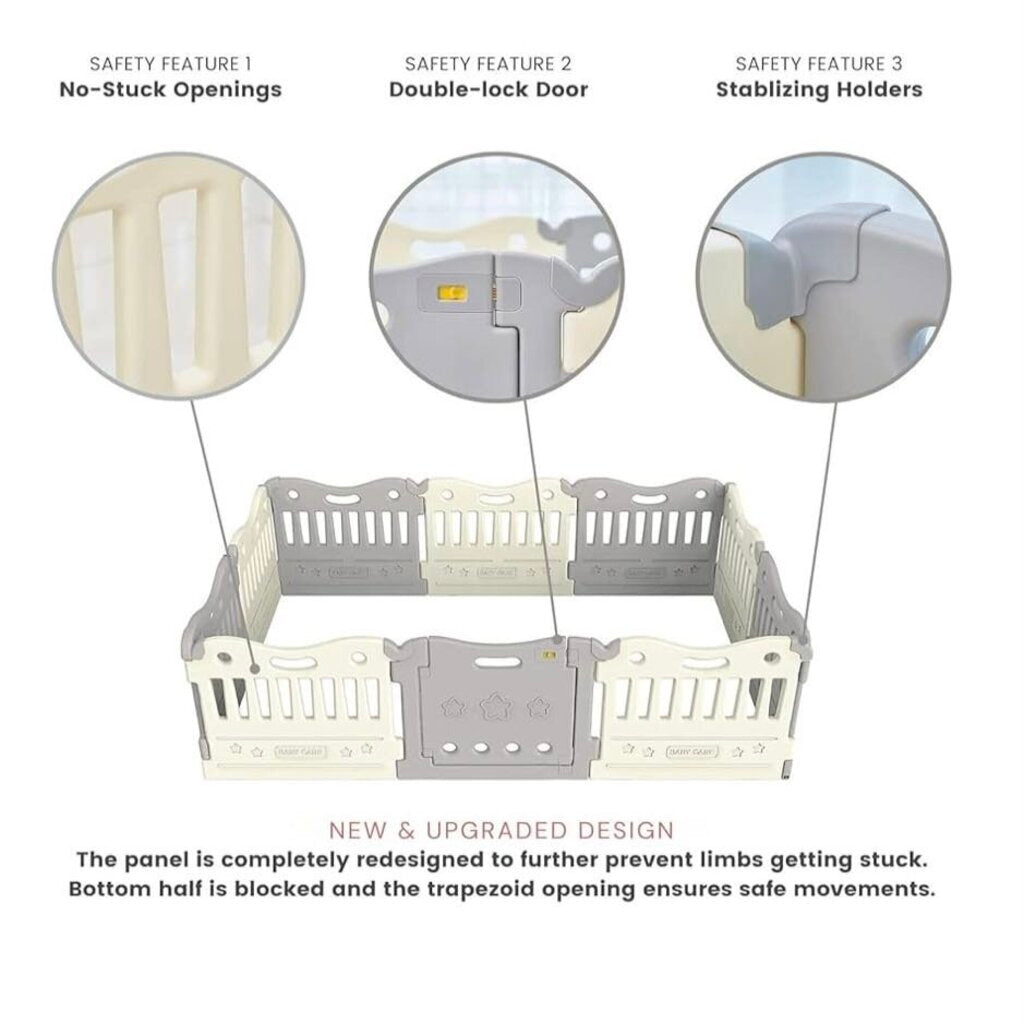 Funzone Extra Large Baby Play Yard w/ Double Locking Door