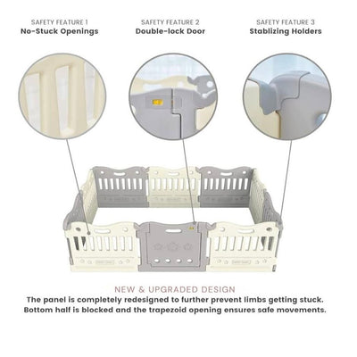Funzone Extra Large Baby Play Yard w/ Double Locking Door