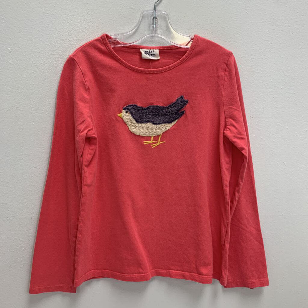 7-8: Long Sleeve T-Shirt - Applique Bird