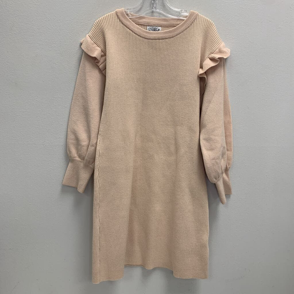 10Y: Ruffle Shoulder Knit Dress