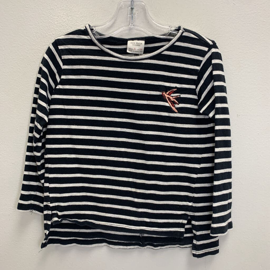 5: Striped T-Shirt w/ Embroidered Bird