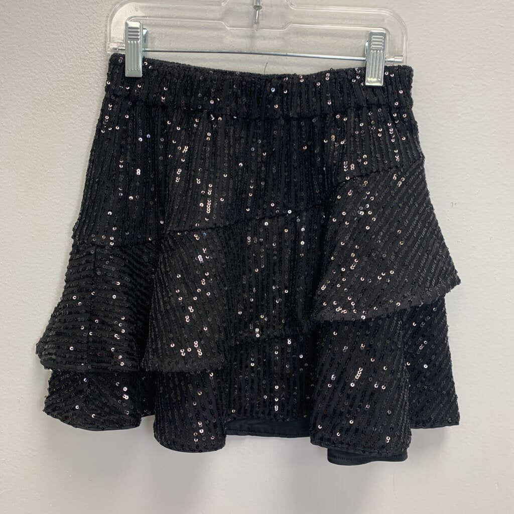 9-10: Sequin Tiered Mini Skirt