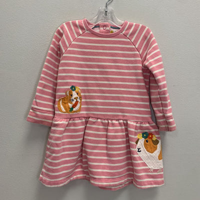 12-18M: Striped Guinea Pig Applique Dress AS IS