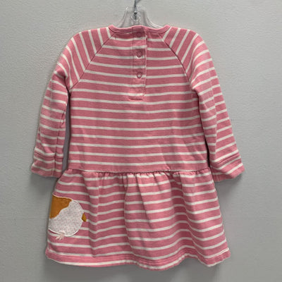 12-18M: Striped Guinea Pig Applique Dress AS IS