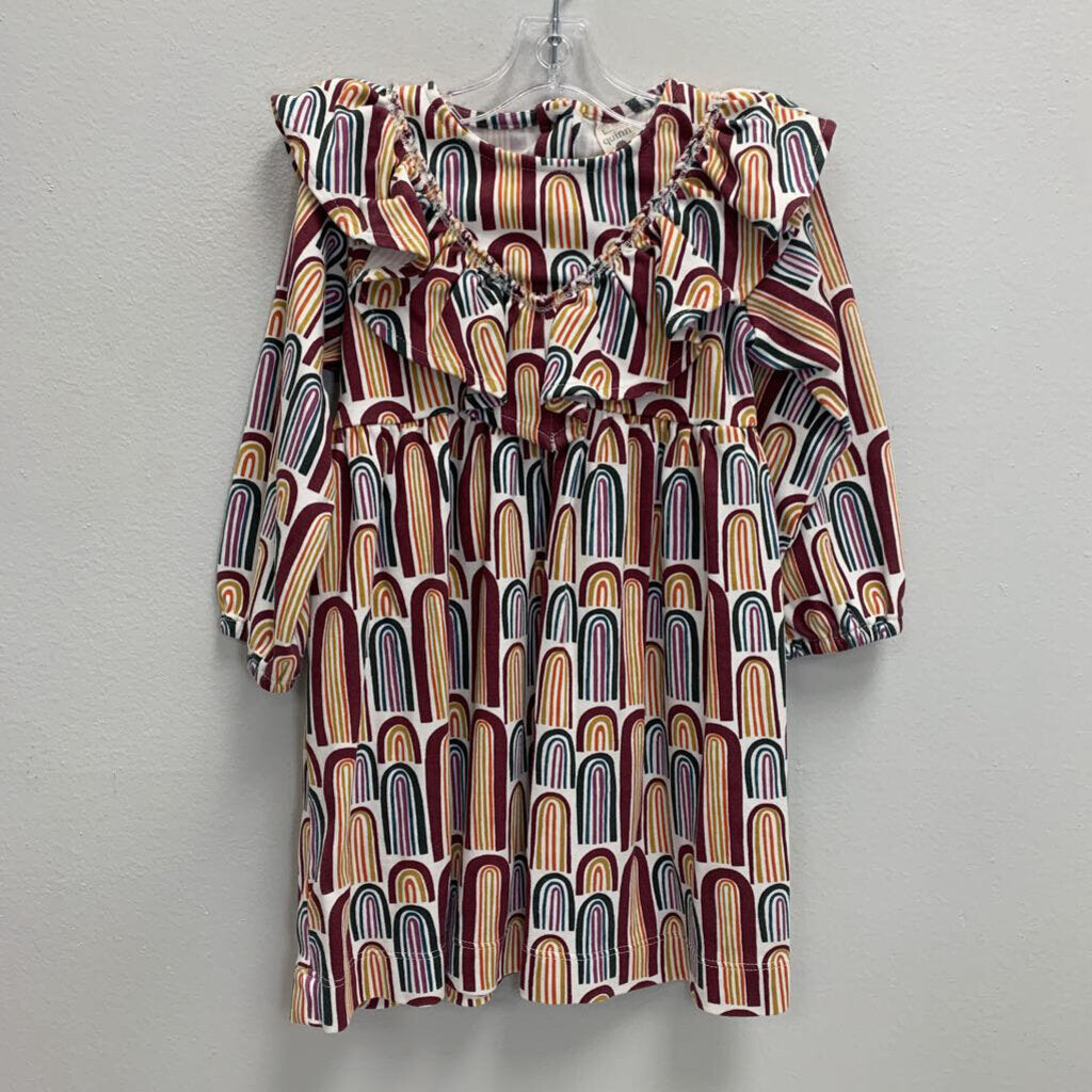 2T: Organic Cotton Rainbow Ruffle Dress