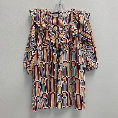 2T: Organic Cotton Rainbow Ruffle Dress