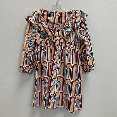 2T: Organic Cotton Rainbow Ruffle Dress