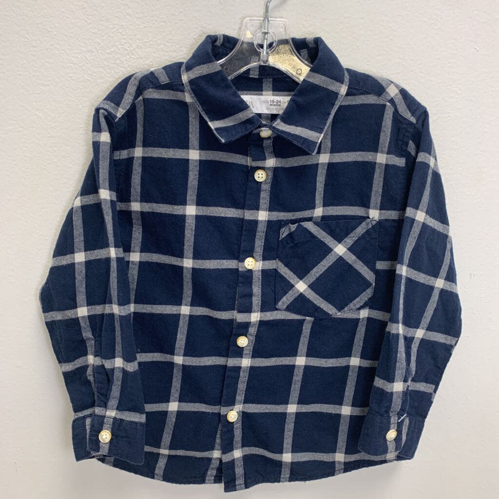 18-24M: Soft Plaid Button Down Shirt