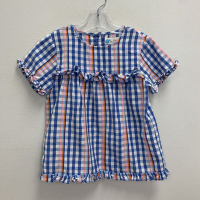 6-7Y: Gingham Ruffle Top