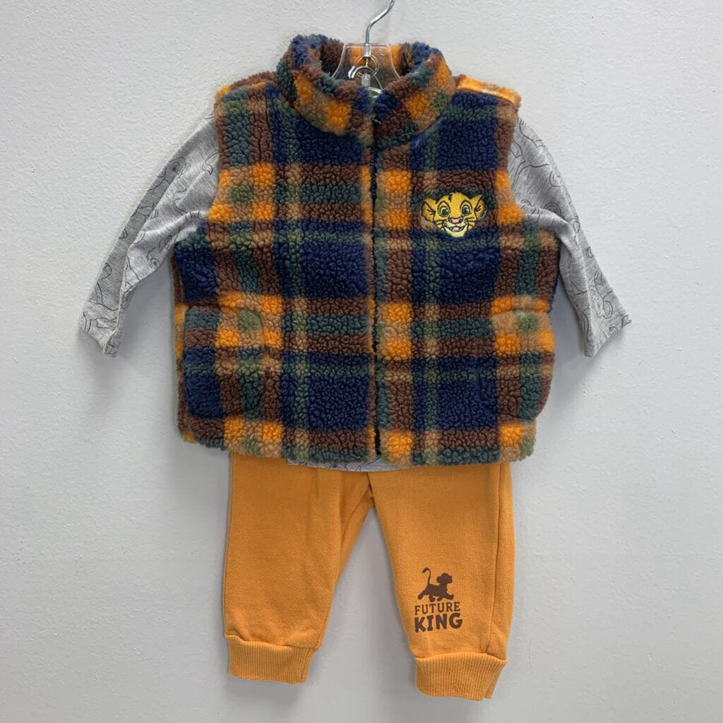 3/6M: Simba T-Shirt, Joggers + Fleece Vest