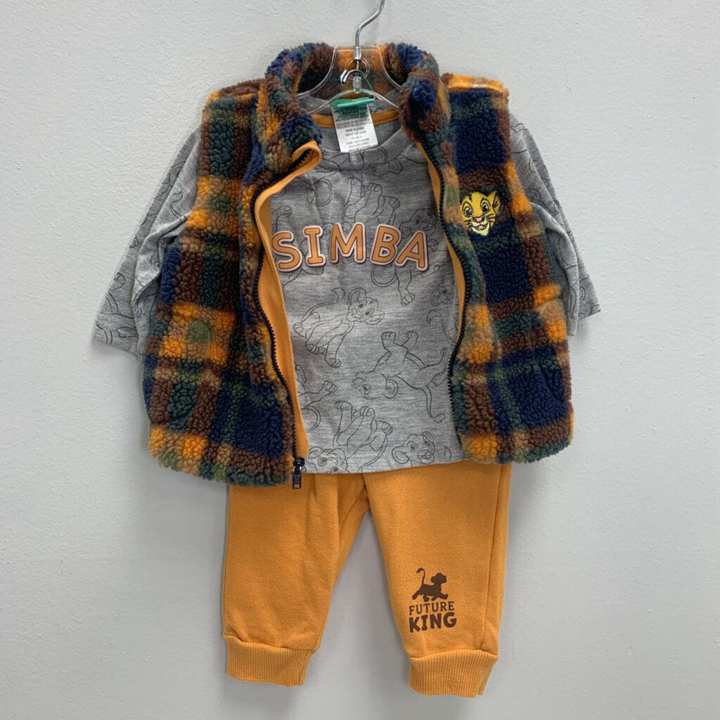 3/6M: Simba T-Shirt, Joggers + Fleece Vest