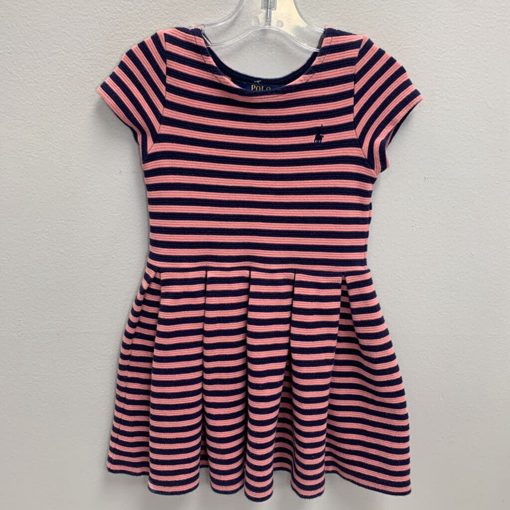 4T: Striped Pleated Flare Dress
