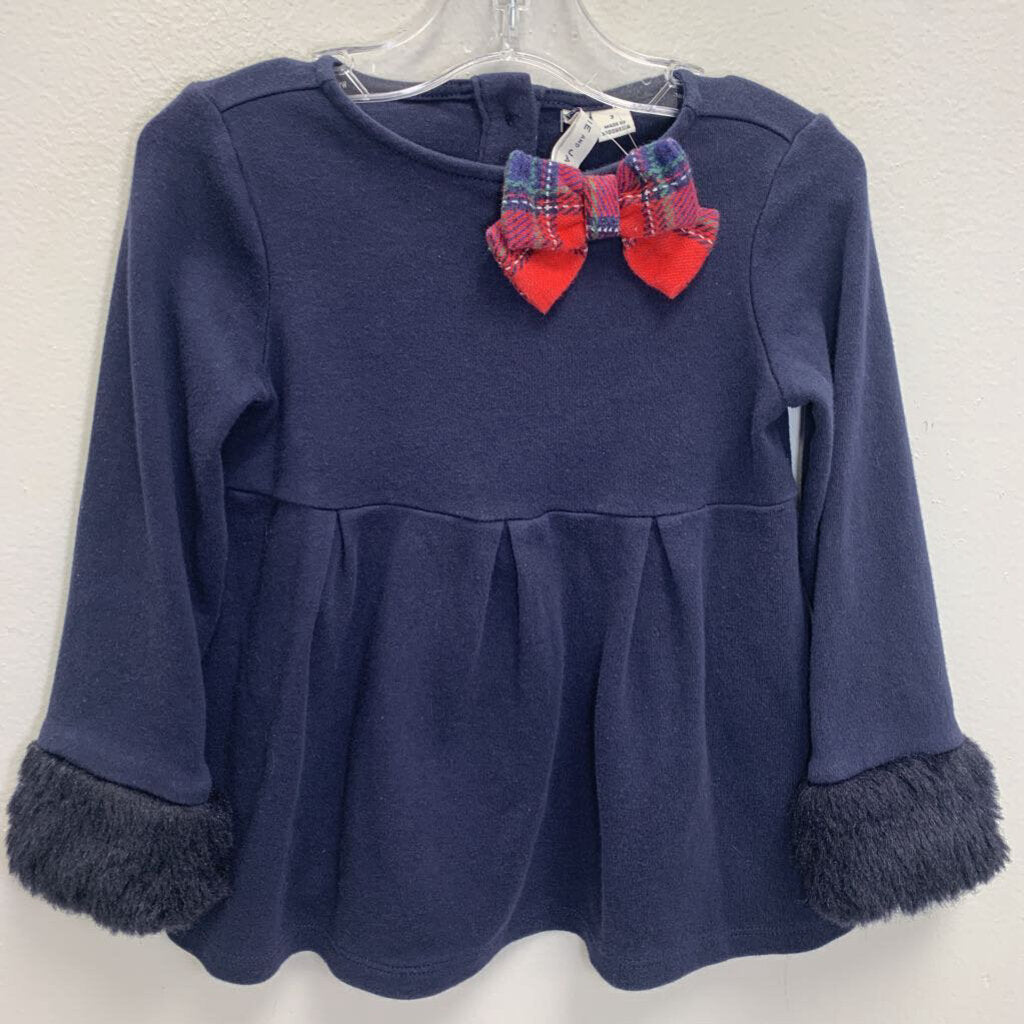 3: Faux Fur Cuff Bow Top