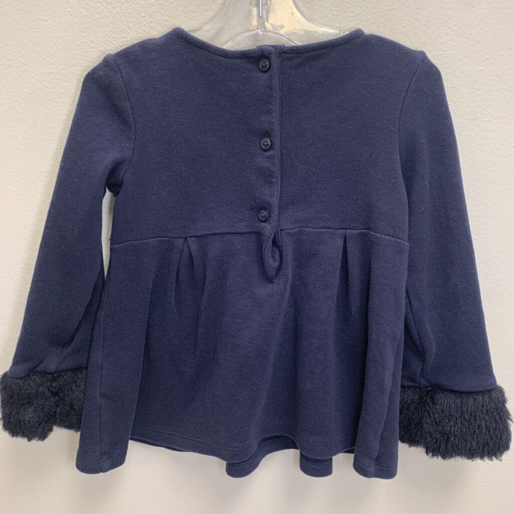 3: Faux Fur Cuff Bow Top