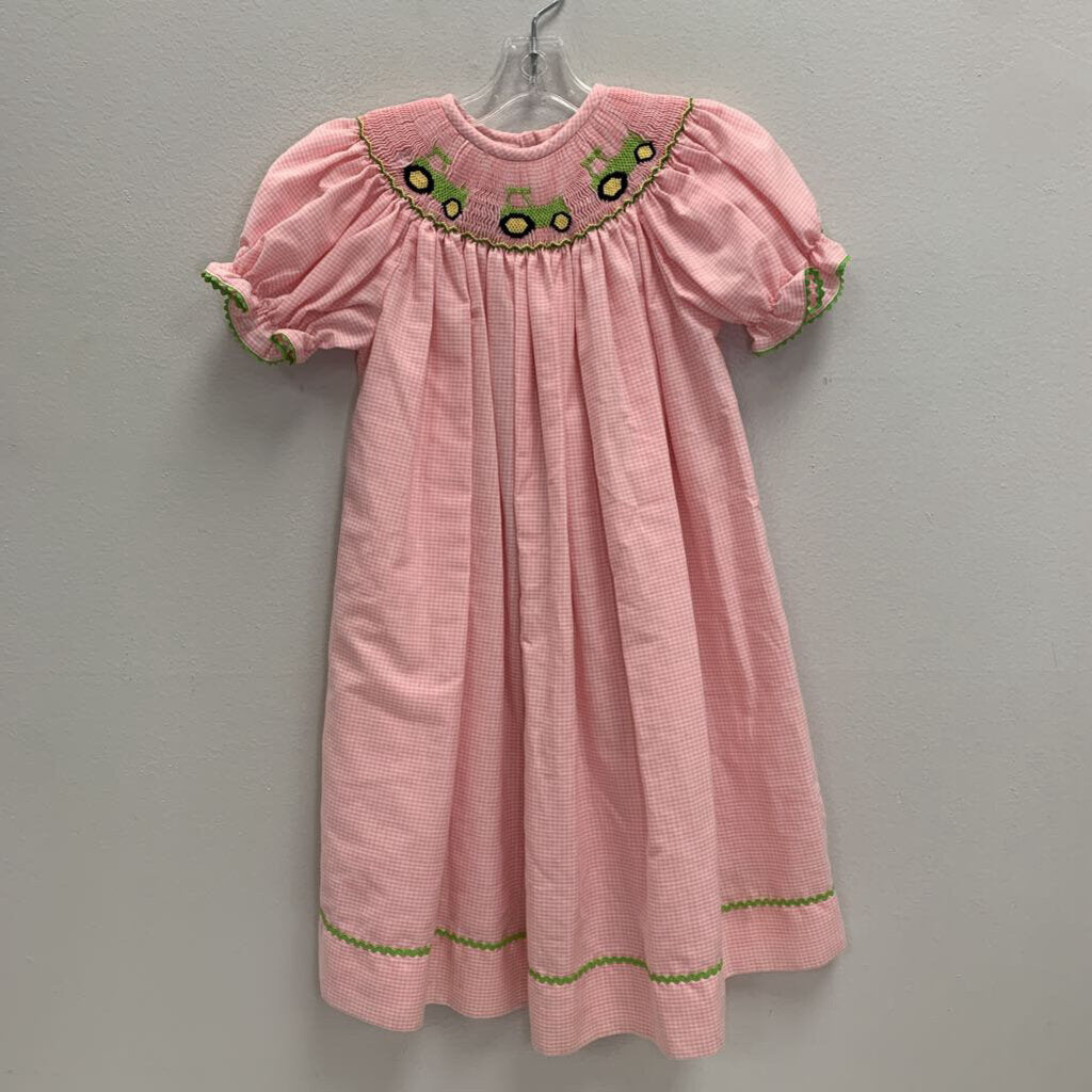 2: Gingham Smocked Tractor Dress
