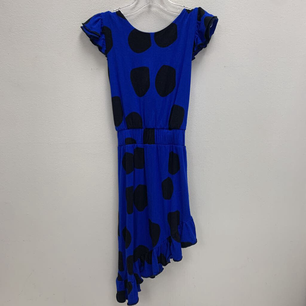 5-6Y: Alia Black Dot Dress High Low Hem