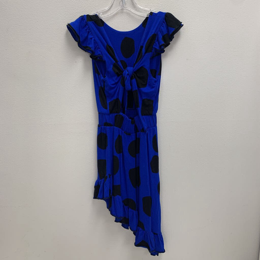 5-6Y: Alia Black Dot Dress High Low Hem