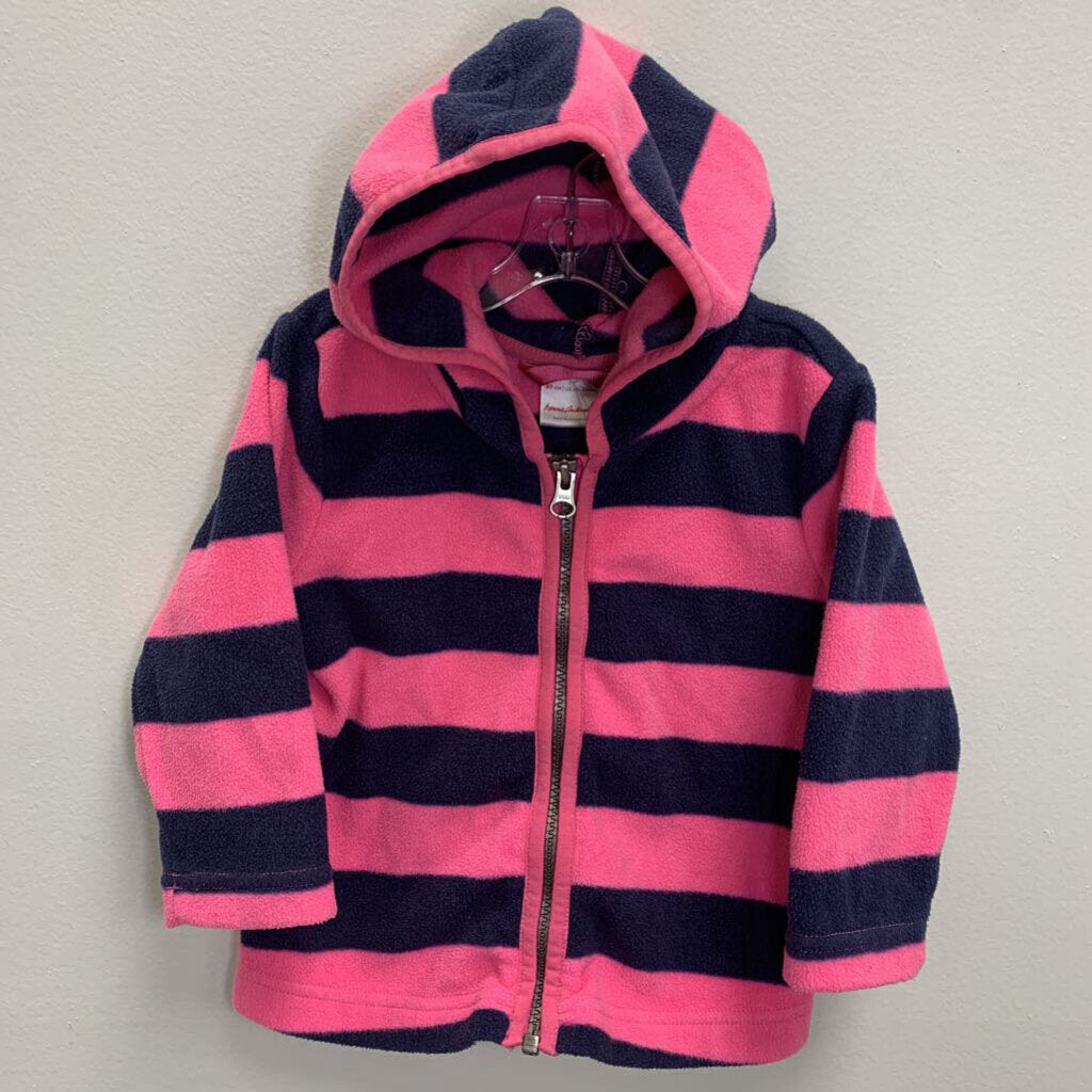 18-24M: Striped Fleece Zipper Hoodie