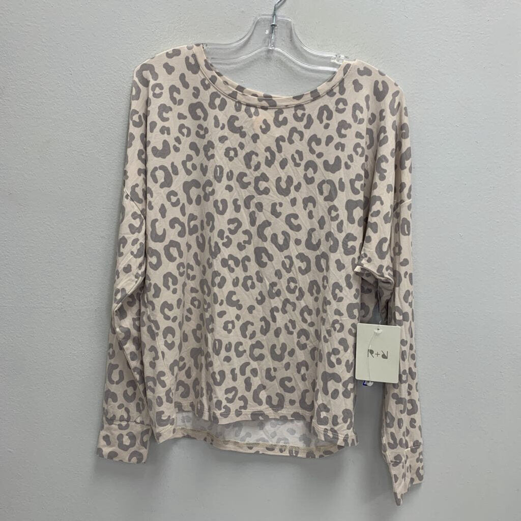 12-14: Animal Print Relaxed Dolman Sleeve Top NWT