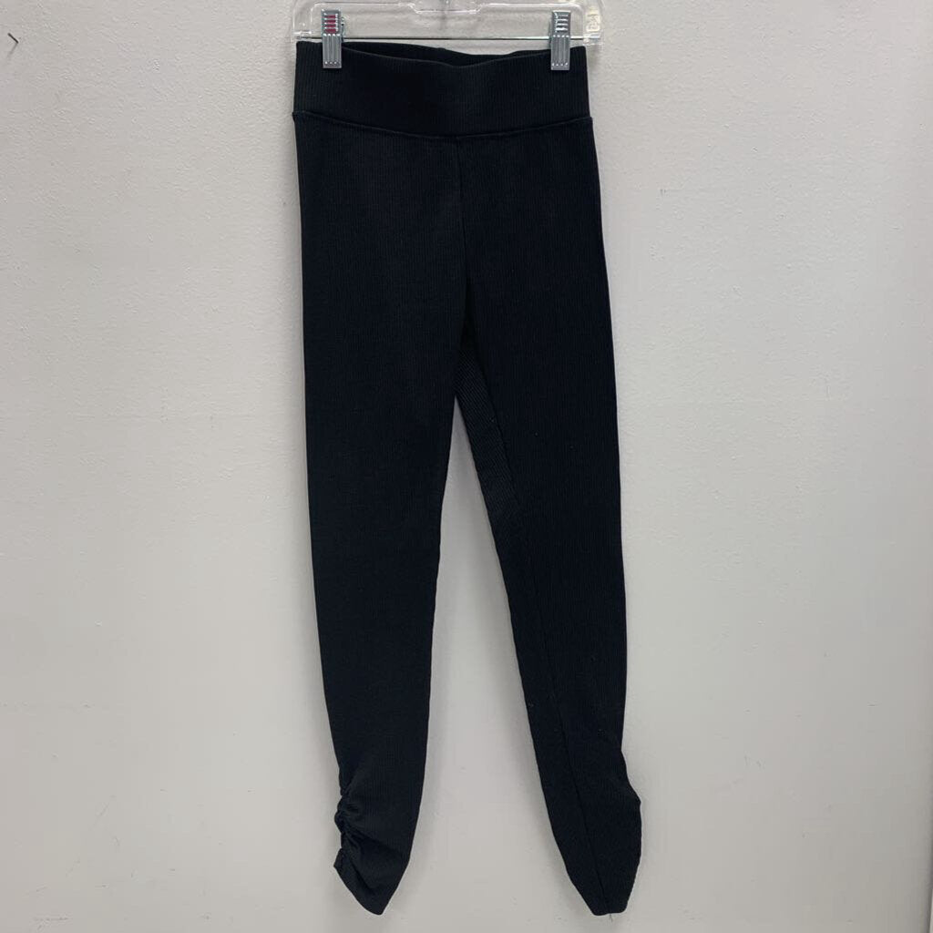 13-14: High Waist Ribbed Leggings w/ Ruched Ankle