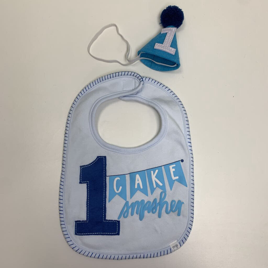 Cake Smasher Bib + Party Hat