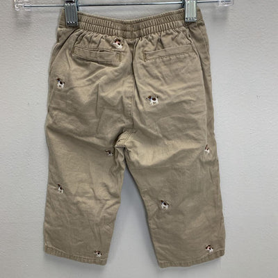 12-18M: Embroidered Dog Khaki Pants