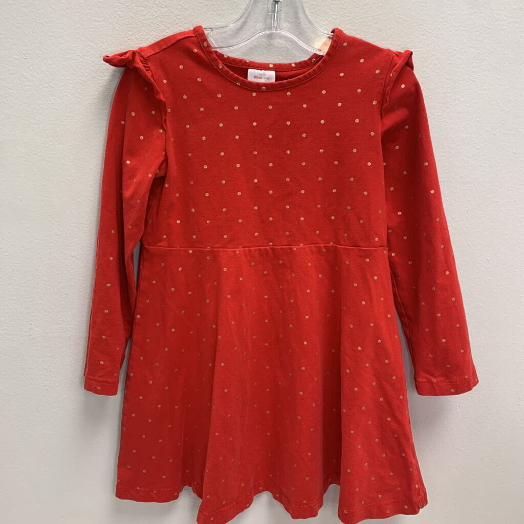 5: Long Sleeve Flutter Sleeve Dress - Polka Dot