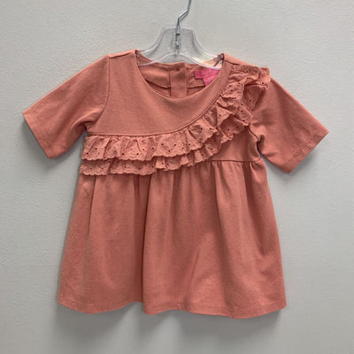 4T: Eyelet Ruffle Bodice 3/4 Sleeve Top