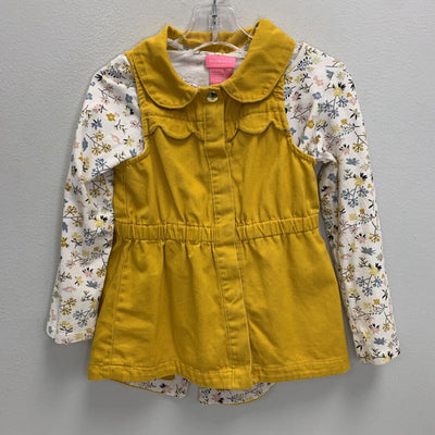 4T: Floral T-Shirt & Peter Pan Collar Vest