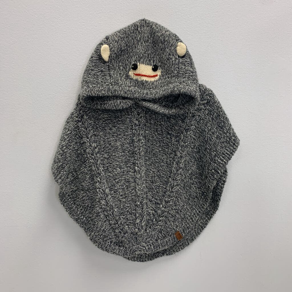 3-5Y: Cable Knit Sock Monkey Poncho