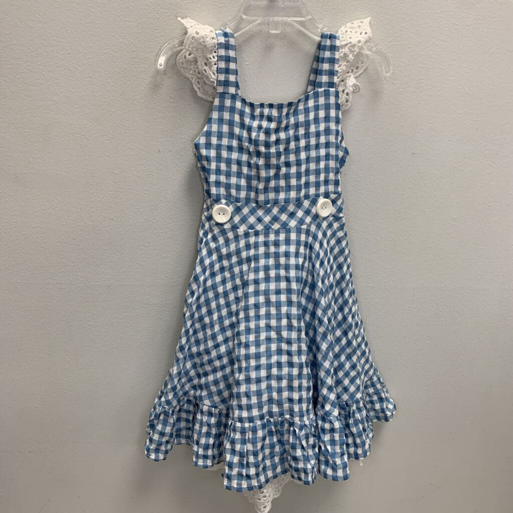 3Y: Smocked Gingham Dress w/ Lined Skirt