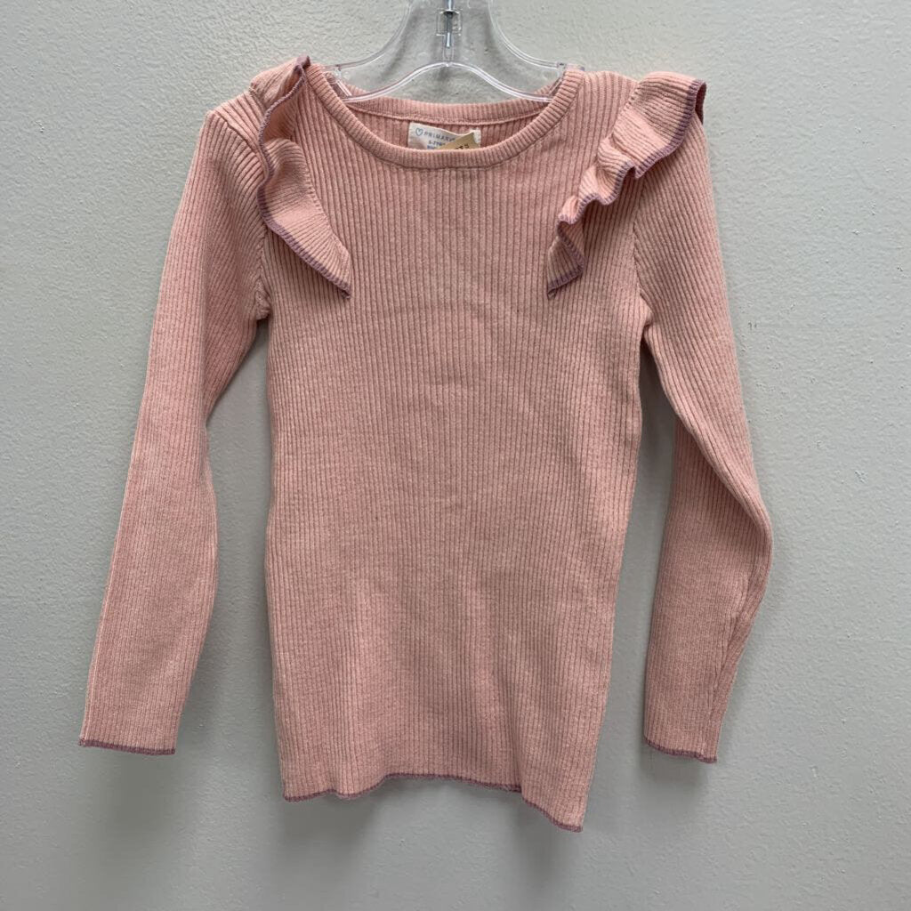 6-7: Ribbed Knit Ruffle Top