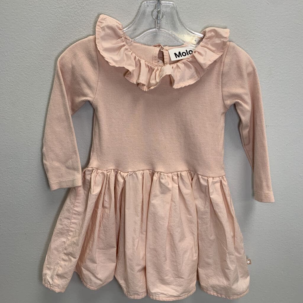 12M: Crystala Organic Cotton Dress - Powder