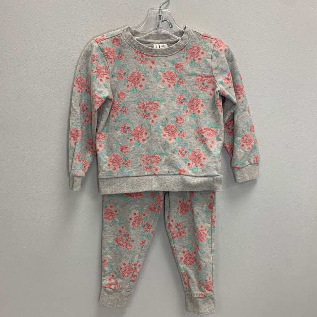 3: Floral French Terry Sweatshirt + Pants