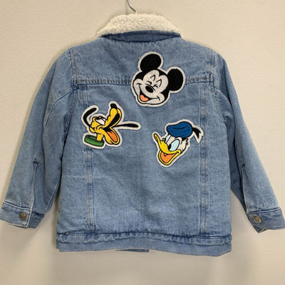 24M: Mickey & Friends Patched Fleece Denim Jacket