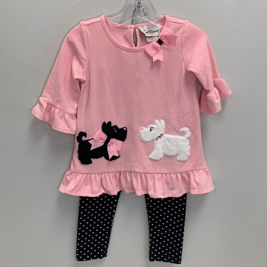 3T: 3/4 Sleeve Scottie Dog Tunic & Dotted Leggings Set